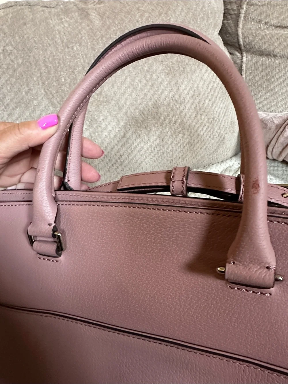 kate spade Pink Leather Satchel with Crossbody Strap